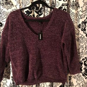 NWT. Plum Cropped Sweater